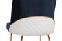 Hanah Home Madrid 908 V2 Sillas Barrocas Doradas Azul Oscuro Terciopelo/Piel Sintética